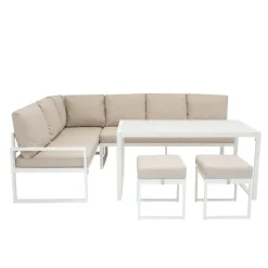 Monstershop Loungeset - Wit - Aluminium - L-vormig