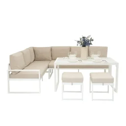 Monstershop Loungeset - Wit - Aluminium - L-vormig