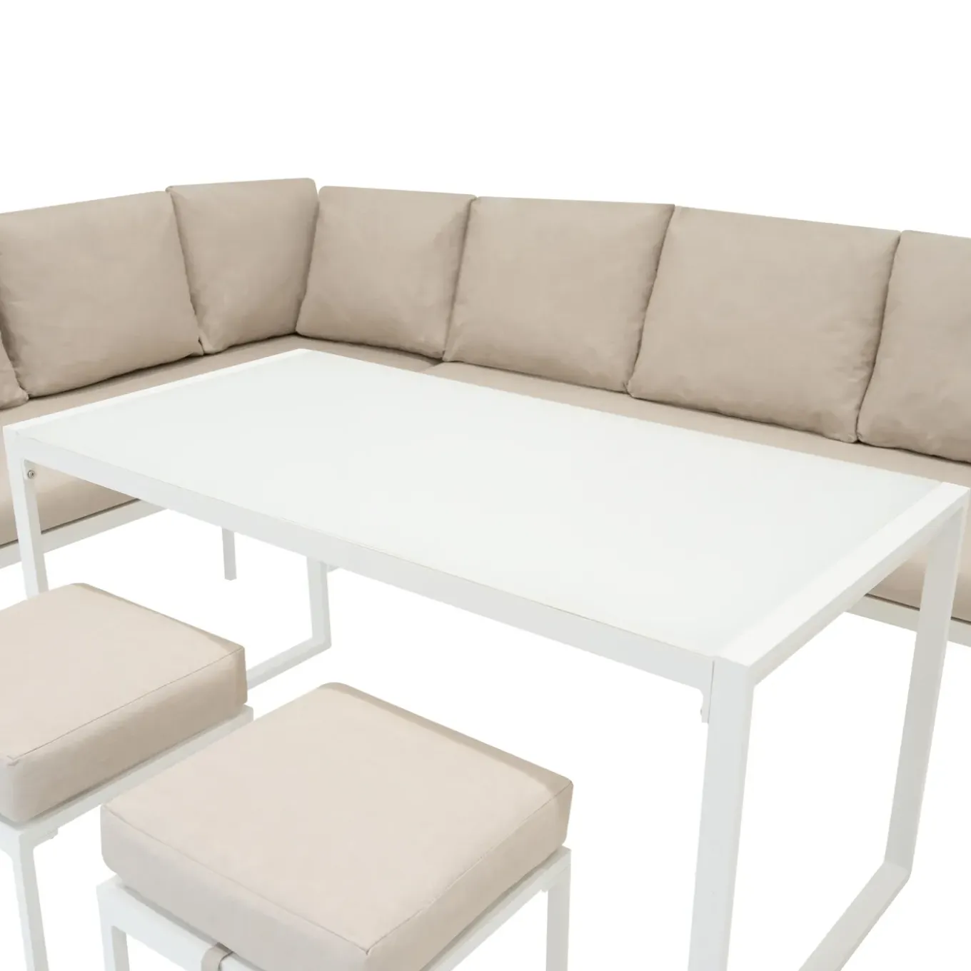 Monstershop Loungeset - Wit - Aluminium - L-vormig