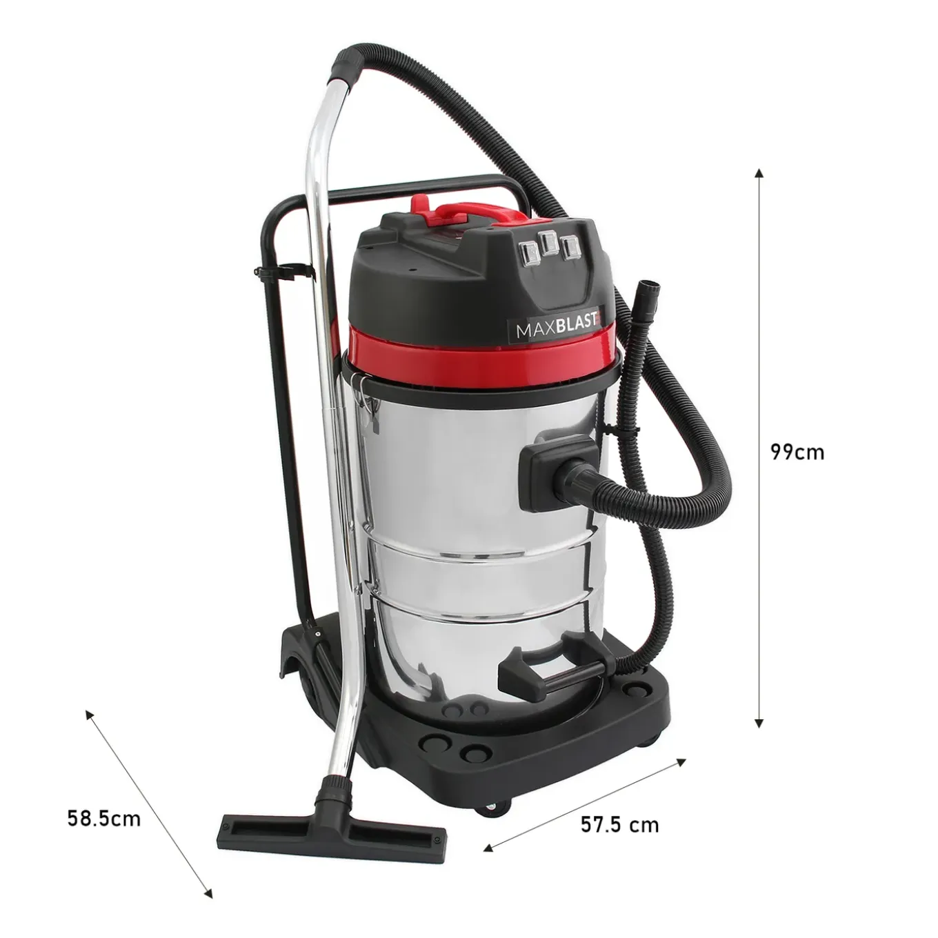 Monstershop MAXBLAST Industriële Nat/Droog Zuiger - grijs - 80 L - 3000W HEPA E12