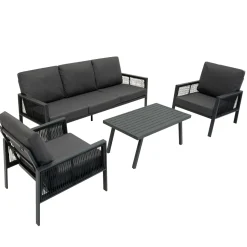 Monstershop Tuinset - Antraciet Grijs - Aluminium - 4-delig