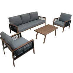 Monster Shop Monstershop Tuinset - Houtlook - Aluminium - 4-delig