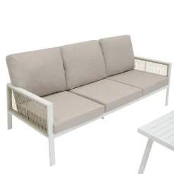 Monstershop Tuinset - Wit - Aluminium - 4-delig