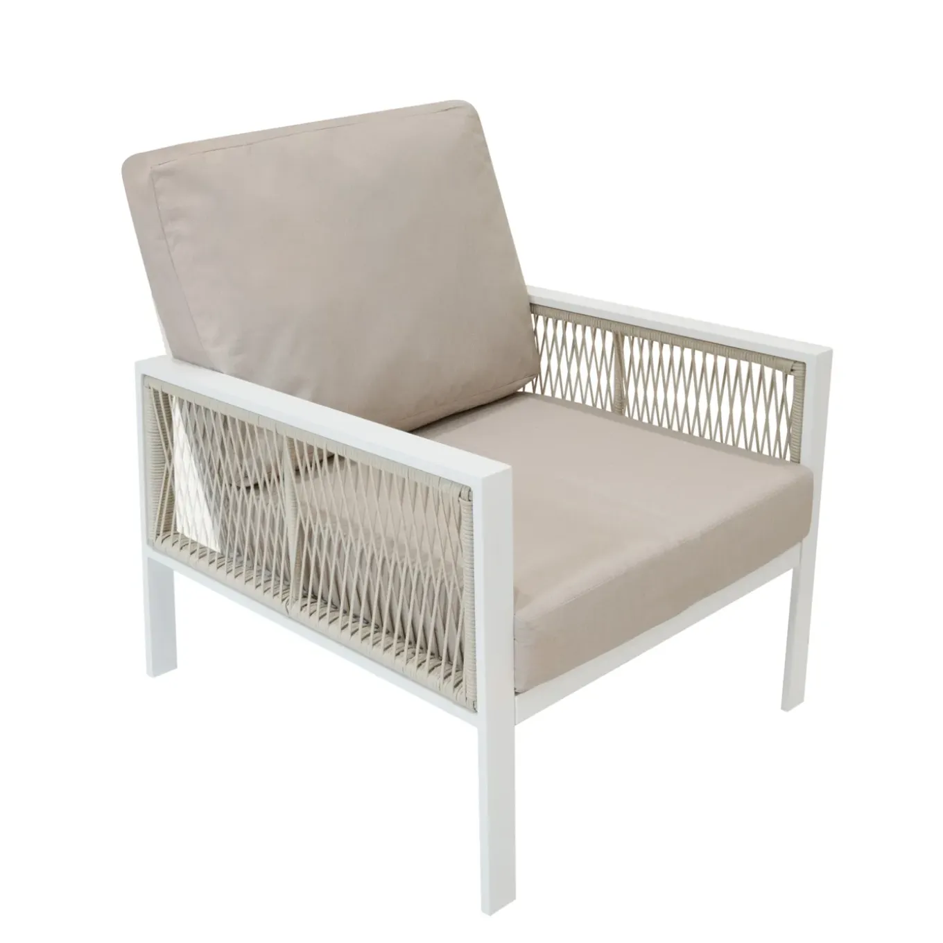 Monstershop Tuinset - Wit - Aluminium - 4-delig