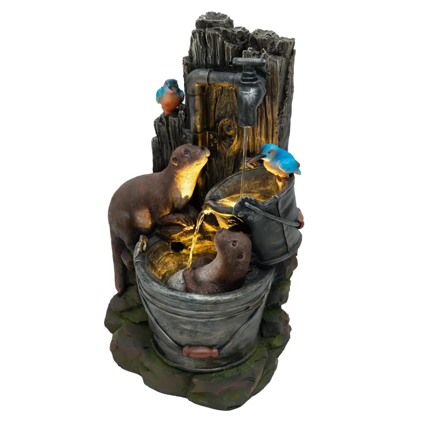Monster Shop Monstershop Waterornament Otter Oasis - Polyresin - Led - Elektrisch