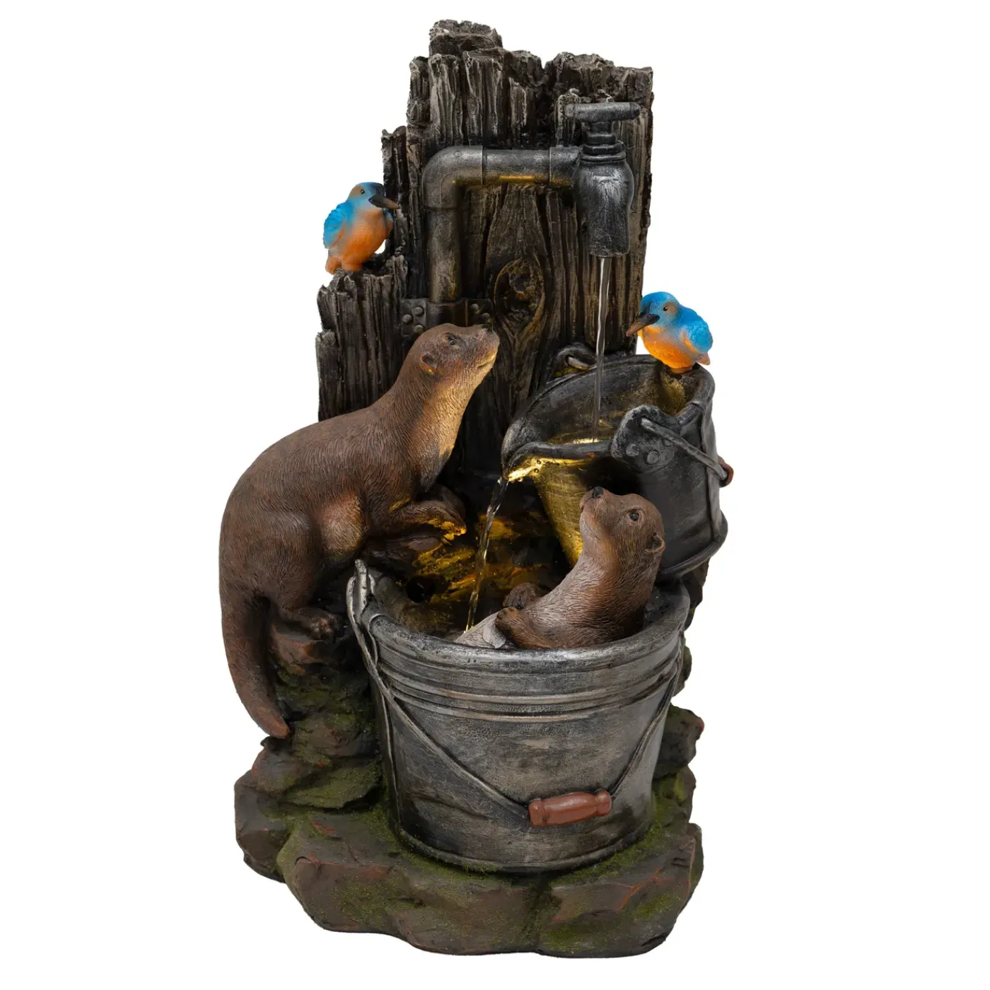 Monster Shop Monstershop Waterornament Otter Oasis - Polyresin - Led - Elektrisch