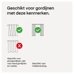 Motionblinds Gordijnrail Smart Wit 200cm Centrale Opening
