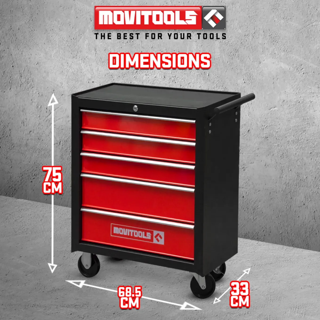 Movitools - Gereedschapwagen 5 Laden