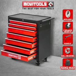 MOVITOOLS - Metalen Werkplaatswagen 7 Laden -