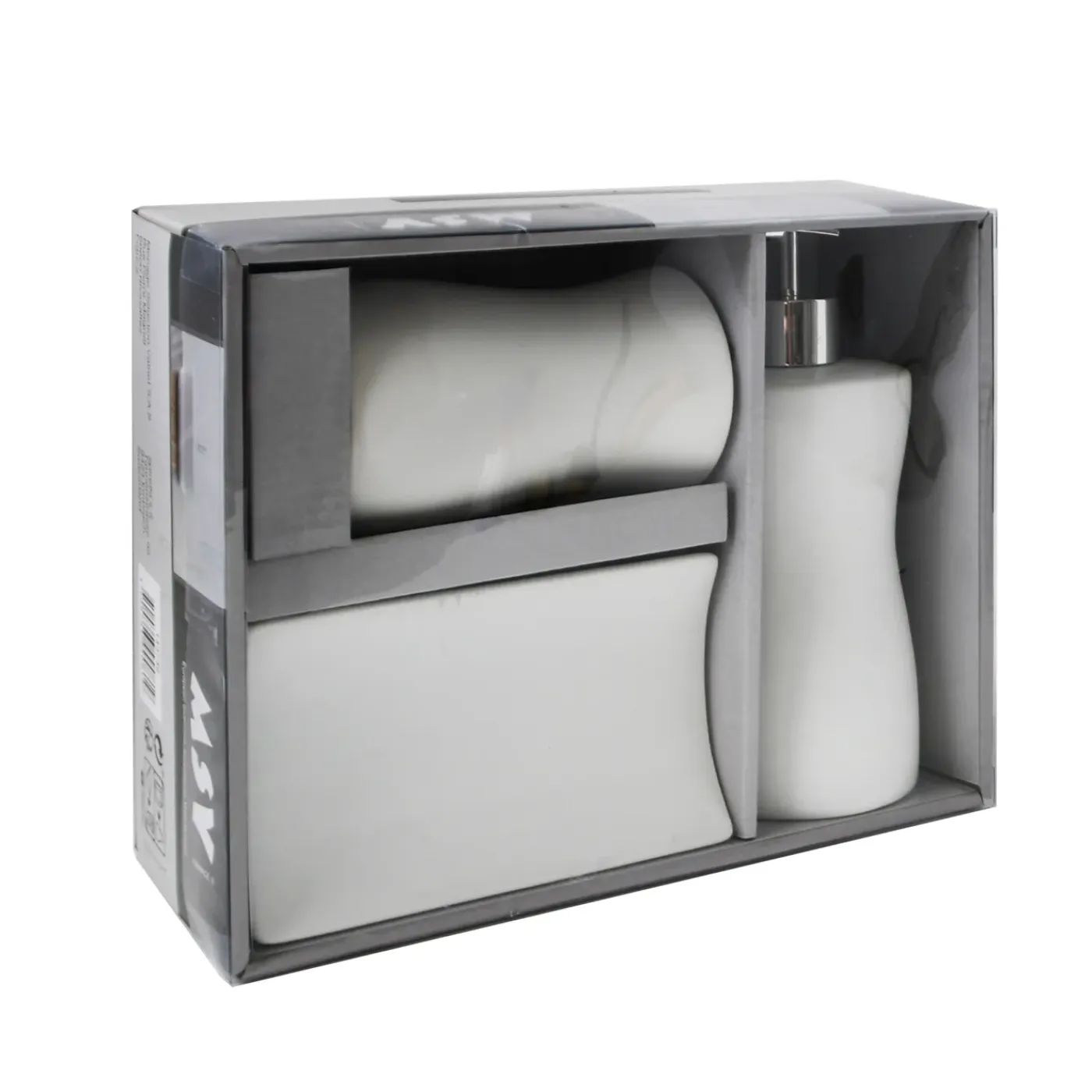 MSV 3-delige badkameraccessoireset Palma - Wit