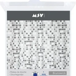 MSV douchegordijn Brunswick grijs 180cm