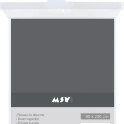 MSV douchegordijn 180cm grijs