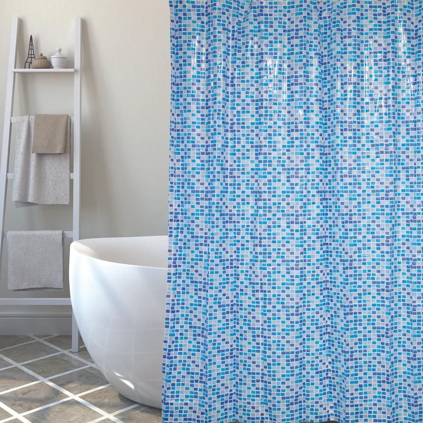 MSV douchegordijn Concept blauw 180cm