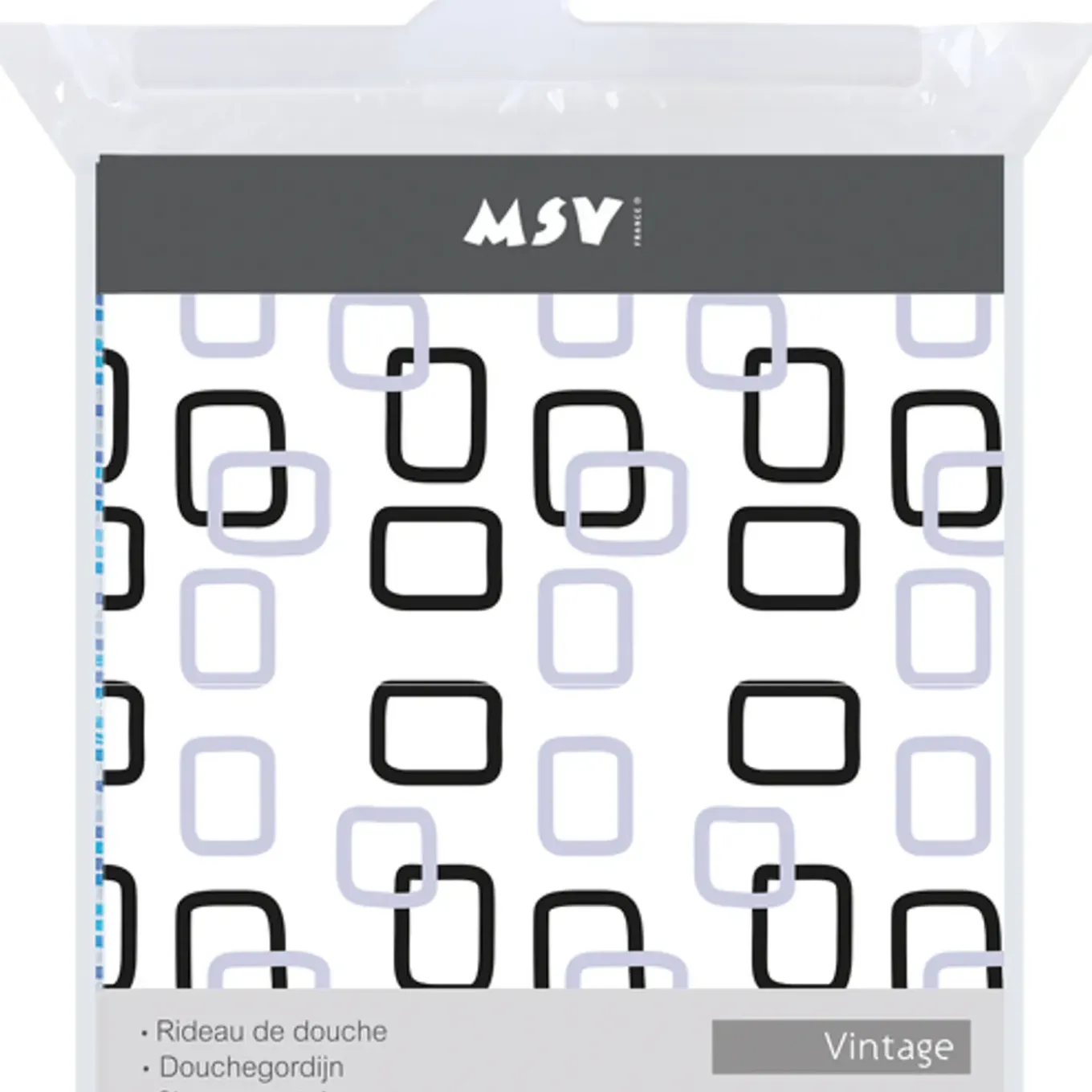 MSV douchegordijn Vintage zwart 180cm