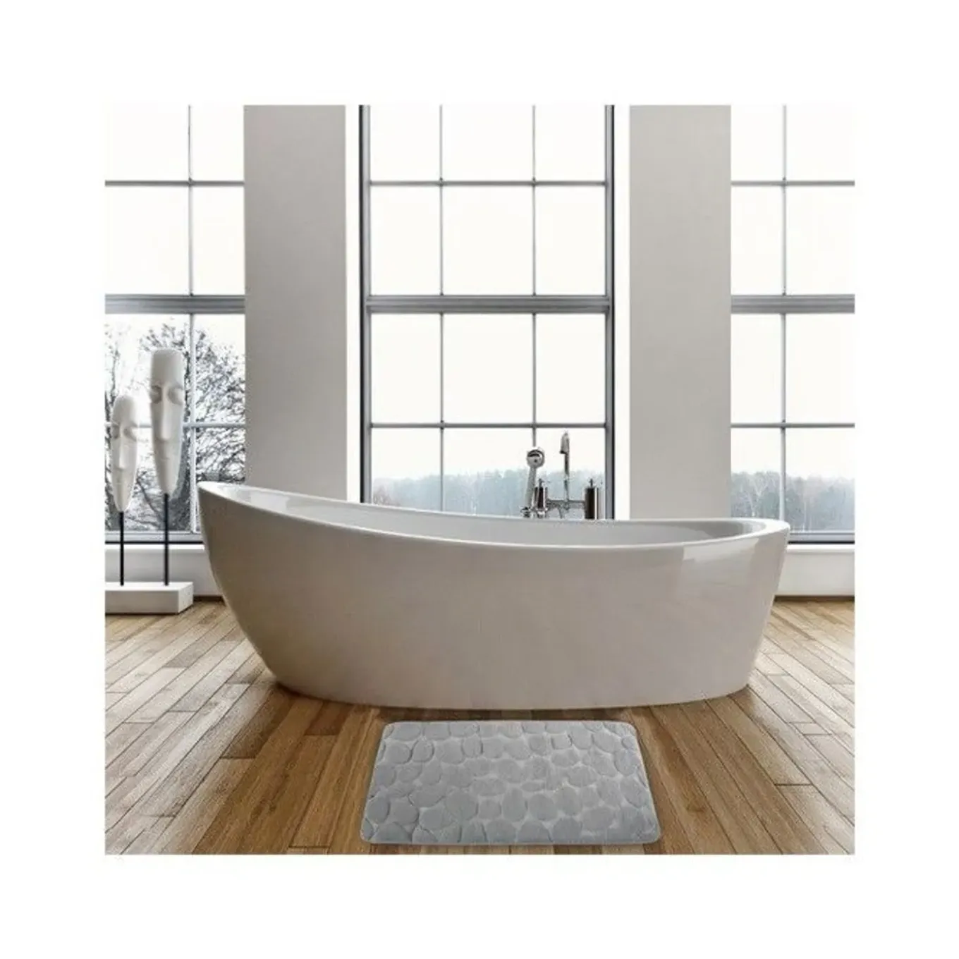 Msv Microvezel Badmat Pebble 50x80cm Grijs