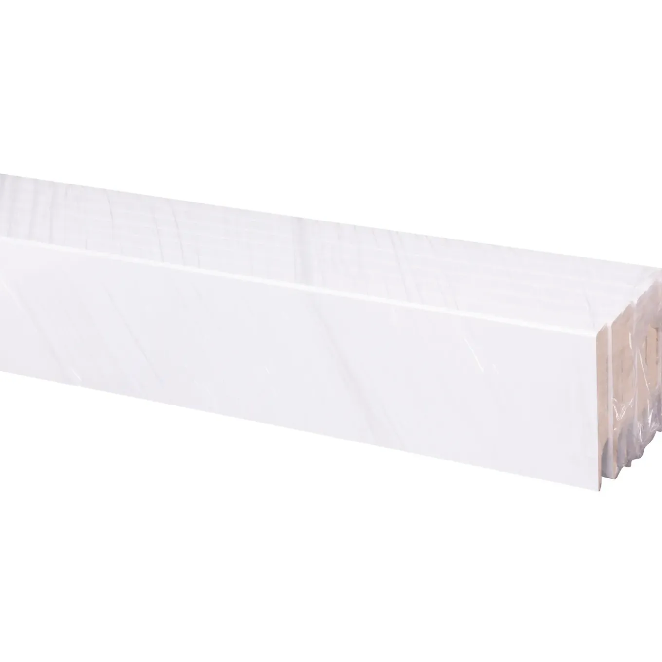 Muurplint Budget Cubic - Wit - MDF - Folie - 240cm - 12x70mm - Multipack 4+2