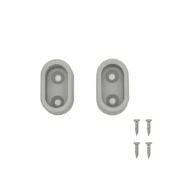 Muursteun Spaceo - Gesloten ovaal 30x15mm - Kunststof Grijs - Set van 2