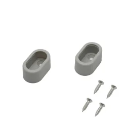 Muursteun Spaceo - Gesloten ovaal 30x15mm - Kunststof Grijs - Set van 2
