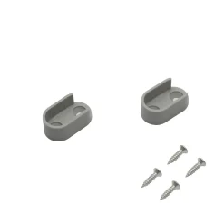 Muursteun Spaceo - Open ovaal 30x15mm - Kunststof Grijs - Set van 2