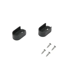 SPACEO Muursteun - Open ovaal 30x15mm - Kunststof Zwart - Set van 2