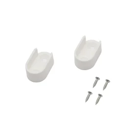 SPACEO Muursteun - Open ovaal 30x15mm - Kunststof Wit - Set van 2