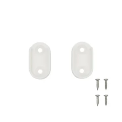 SPACEO Muursteun - Open ovaal 30x15mm - Kunststof Wit - Set van 2