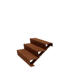 Mysteel - Cortenstaal Tuintrap - 3-trede - 72 X 100 X 51 Cm