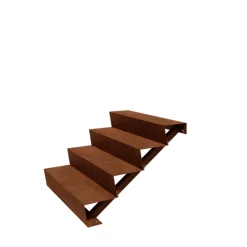 Mysteel - Cortenstaal Tuintrap - 4-trede - 96 X 100 X 68 Cm