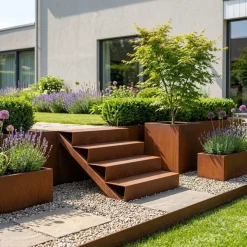MySteel - Cortenstaal Tuintrap - 4-trede - 96 X 80 X 68 Cm