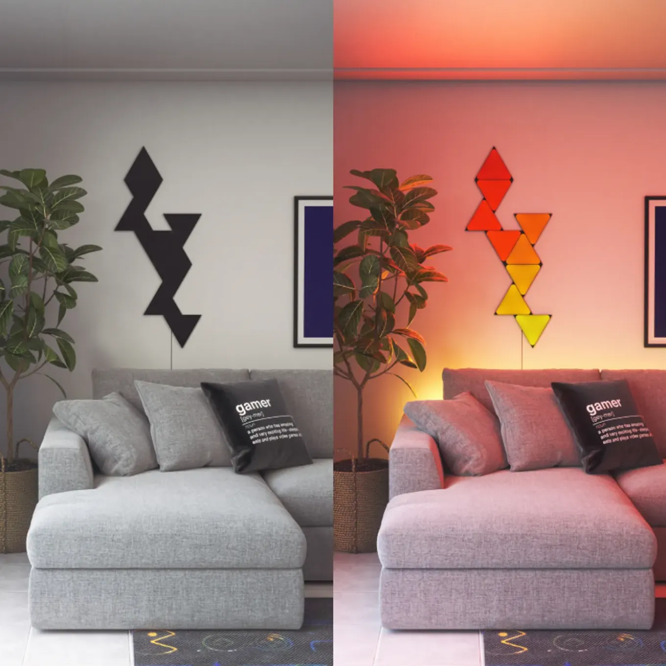Nanoleaf Lichtpaneel Shapes Ultra Black Shapes Uitbreidingspakket (10 St. Mini)