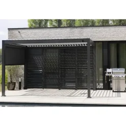 Naterial Vrijstaande Pergola met Lamellen Clima - Antraciet - 313x198cm