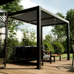 Naterial Vrijstaande Pergola met Lamellen Clima - Antraciet - 313x198cm