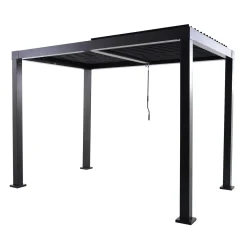 Naterial Vrijstaande Pergola met Lamellen Clima - Antraciet - 313x198cm