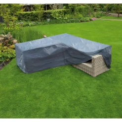 Nature beschermhoes voor tuinmeubelset vierkant PE 100 g/m² antraciet 90x250x90cm