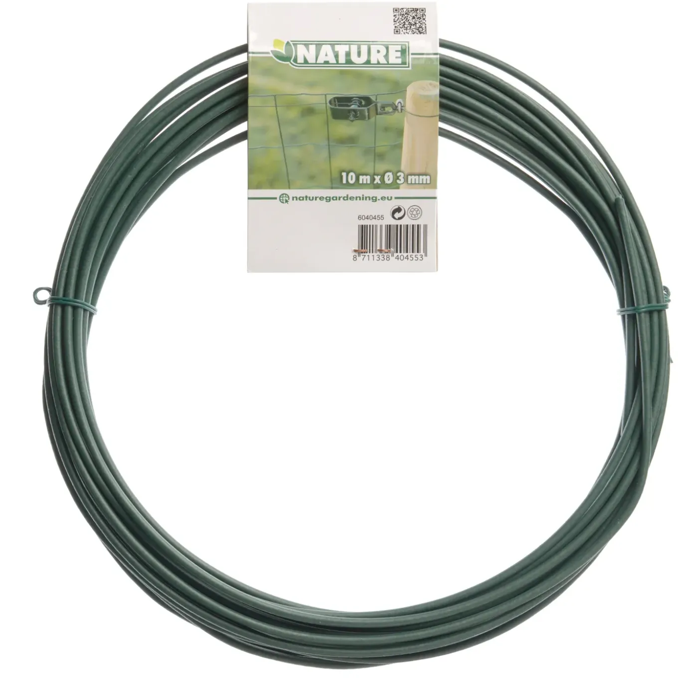 Nature geplastificeerd spandraad groen Ø3mm x 10m