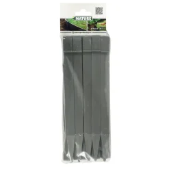 Nature grondpennen voor tuinborder polyethyleen grijs 1,9x1,8x26,7cm 10 stuks
