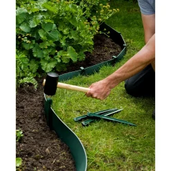 Nature grondpennen voor tuinborder polyethyleen groen 1,9x1,8x26,7cm 10 stuks