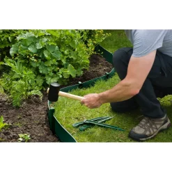 Nature grondpennen voor tuinborder polyethyleen groen 1,9x1,8x26,7cm 10 stuks