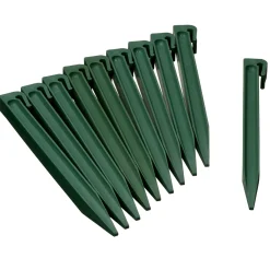 Nature grondpennen voor tuinborder polyethyleen groen 1,9x1,8x26,7cm 10 stuks