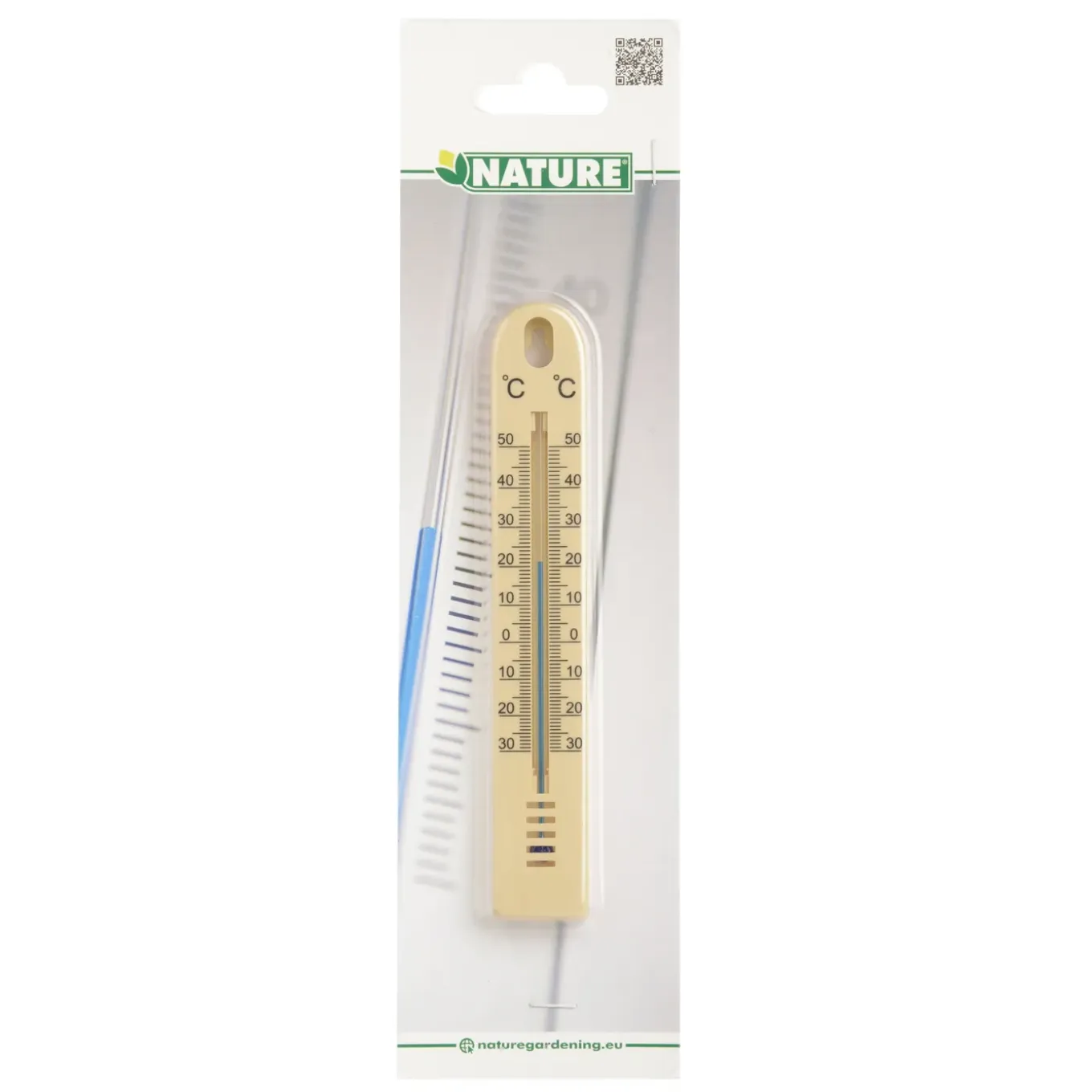 Nature muurthermometer beige 17cm