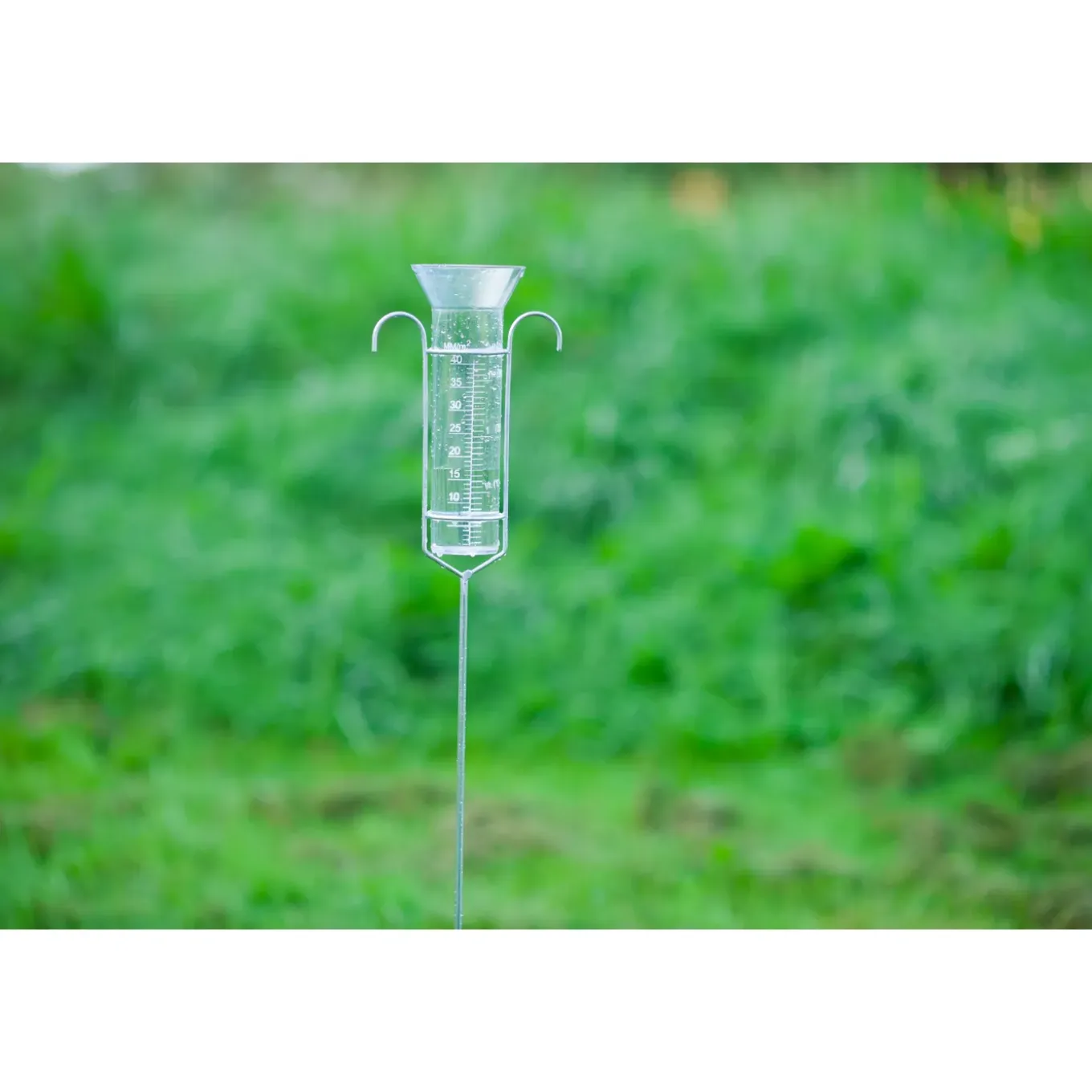 Nature Regenmeter - Schaalverdeling tot 40mm - Met Stalen Voet - Staal Grijs - 13,5x7,3x107,5cm