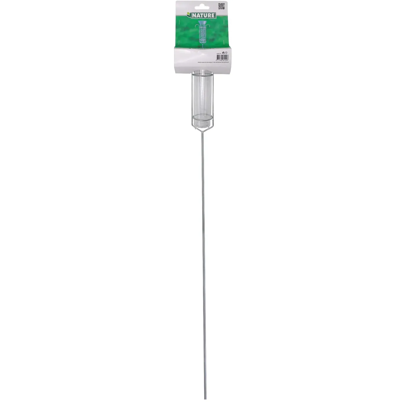 Nature Regenmeter - Schaalverdeling tot 40mm - Met Stalen Voet - Staal Grijs - 13,5x7,3x107,5cm