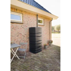 Nature Regenton - Muurzuil - 650L - Antraciet PE - Inclusief Kraan - 77,5x57,3x165cm