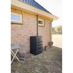 Nature Regenton - Muurzuil - 450L - PE Antraciet Inclusief Kraan - 77,5x57,3x115cm