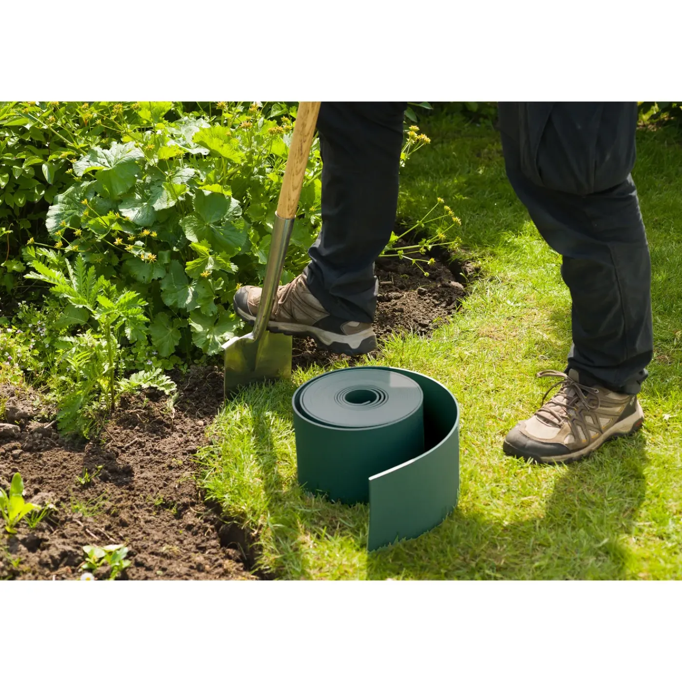 Nature tuinborder PE groen 3mm - 10x0,15m