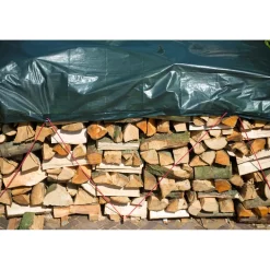 Nature zeil voor houtstapel - HDPE, ogen, groen, 90 g/m² - 3x4m