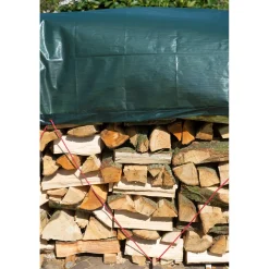 Nature zeil voor houtstapel - HDPE, ogen, groen, 90 g/m² - 3x4m