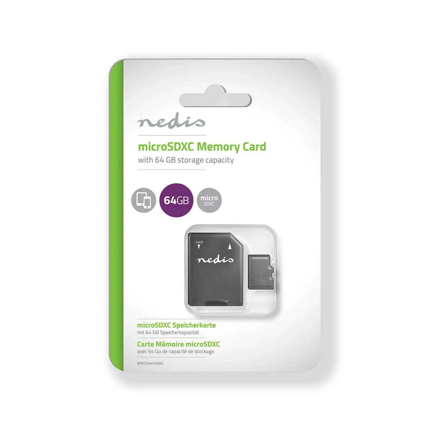 Nedis geheugenkaart Fresh Green microSDXC - 64 GB zwart
