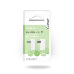 Nedis IEC Coax Connector - IEC Vrouwelijk naar IEC mannelijk - Wit