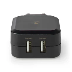 Nedis Oplader - 2x USB-A Uitgang - 24W - Zwart